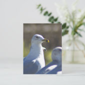 Zeemeeuw op een spoor briefkaart (Staand voorkant)