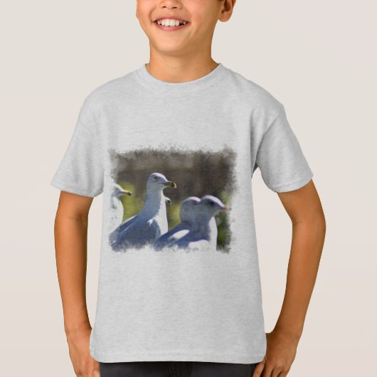 Zeemeeuw op een spoor t-shirt (Voorkant)