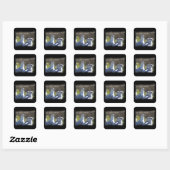 Zeemeeuw op een spoor vierkante sticker (Vel)