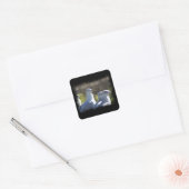 Zeemeeuw op een spoor vierkante sticker (Envelop)