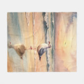 Zeemeeuw op een strand fleece deken (Voorkant (Horizontaal))