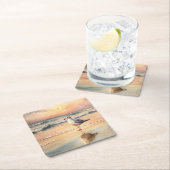 Zeemeeuw op een strand kartonnen onderzetters (Insitu)