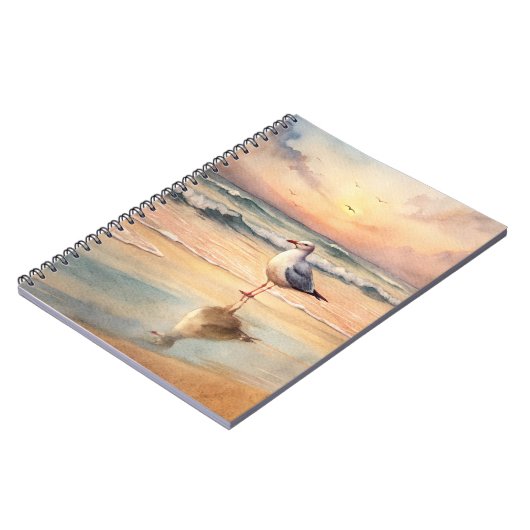 Zeemeeuw op een strand notitieboek (Linkerzijde)