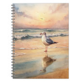 Zeemeeuw op een strand notitieboek (Voorkant)