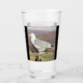 Zeemeeuw op hekpaal glas (Voorkant)