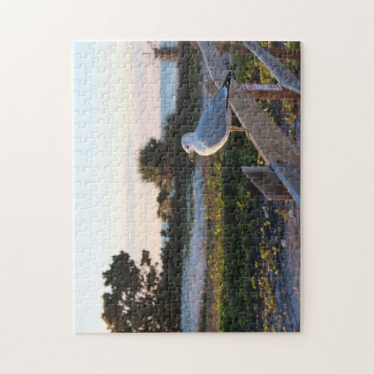 Zeemeeuw op het strand legpuzzel (Verticaal)