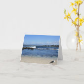 Zeemeeuw op Strand, de Lege Kaart van de Nota (Gele Bloem)