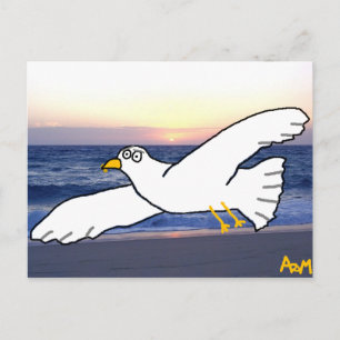 Zeemeeuw over de baai briefkaart