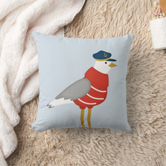 Zeemeeuw Pillow, Cute Nautical Nursery Pillow Kussen (Deken)