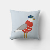 Zeemeeuw Pillow, Cute Nautical Nursery Pillow Kussen (Voorkant)