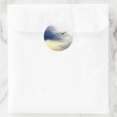 zeemeeuw ronde sticker (Tas)