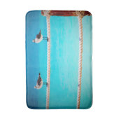 Zeemeeuw strand vogels turquoise oceaan foto kust badmat (Voorkant Verticaal)