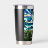 Zeemeeuw Van Gogh Style Beach Sky Blue Blauwgroen Geïsoleerde Drinkbeker (Rechts)