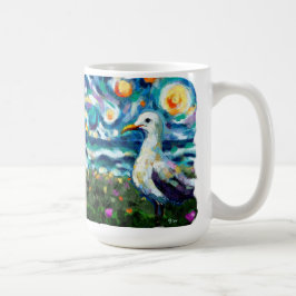 Zeemeeuw Van Gogh Style Beach Sky Blue Blauwgroen Koffiemok