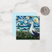 Zeemeeuw Van Gogh Style Beach Sky Dank u Kaart Notitiekaartje (Voorkant / Achterkant in situ)