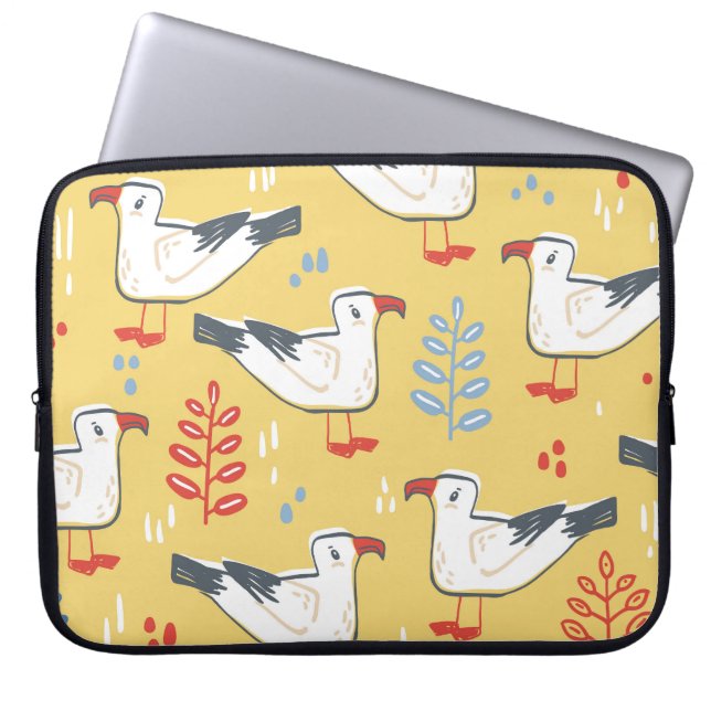  zeemeeuw verlaat natuurlijk patroon laptop sleeve (Voorkant)