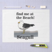 Zeemeeuw vind me op het strand Funny Bird Tissuepapier (Craft)