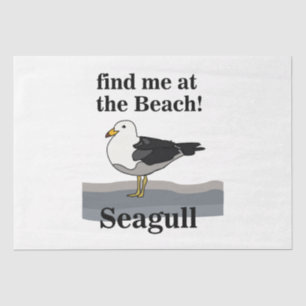 Zeemeeuw vind me op het strand Funny Bird Tissuepapier