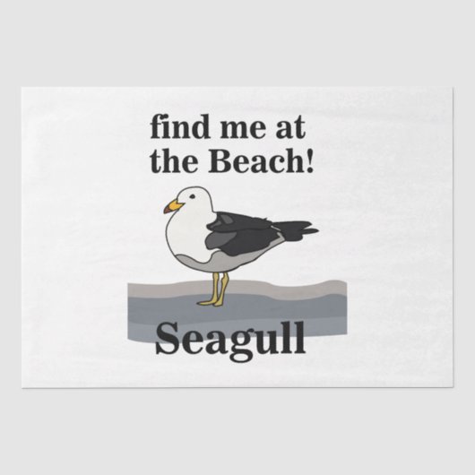 Zeemeeuw vind me op het strand Funny Bird Tissuepapier (Voorkant)