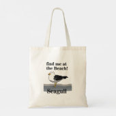 Zeemeeuw vind me op het strand Funny Seabird Tote Bag (Achterkant)