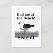 Zeemeeuw vind me op het strand grappig visitekaartje (Voorkant)
