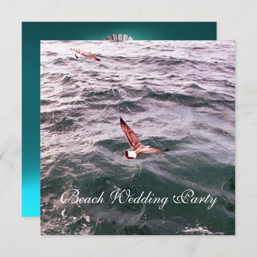 ZEEMEEUW VLIEGT OVER DE GOLVEN BRUILOFT OP HET STR AANKONDIGING (Voorkant / Achterkant)