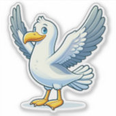 Zeemeeuw vogel Custom-Cut Vinyl Sticker (Voorkant)