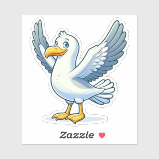 Zeemeeuw vogel Custom-Cut Vinyl Sticker (Vel)
