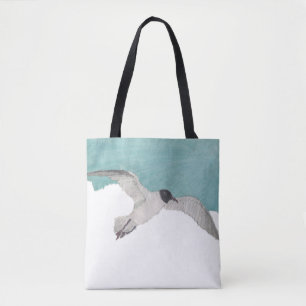 Zeemeeuw, vogel, hemel, kustlijn, naar het schijnt tote bag
