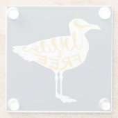 zeemeeuw | Vrij en vrij Glazen Onderzetter (Achterkant)