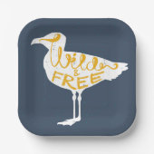 zeemeeuw | Vrij en vrij Papieren Bordje (Voorkant)
