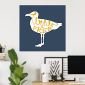 zeemeeuw | Vrij en vrij Poster (Thuiskantoor)