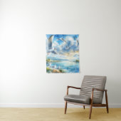 Zeemeeuw Waterverf schilderij wandtapijt Wandkleed (In situ)