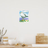 Zeemeeuw Witte Oceaan Vogel Waterverf Lake Poster (Keuken)