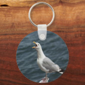 zeemeeuw zingt liefdesliedjes sleutelhanger (Voorkant)