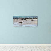 Zeemeeuwen aan de kust canvas afdruk (Insitu (Houten vloer))