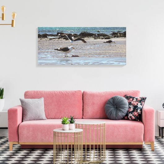 Zeemeeuwen aan de kust canvas afdruk (Insitu (Woonkamer))