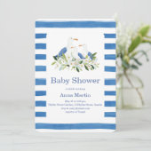 Zeemeeuwen Baby Shower Kaart (Staand voorkant)