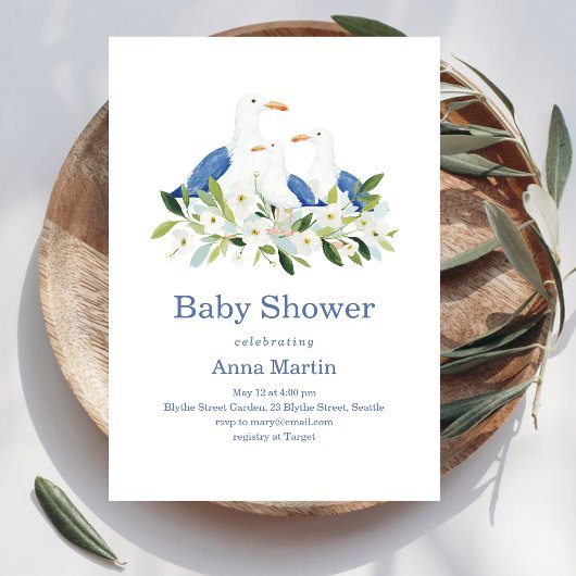 Zeemeeuwen Baby Shower Kaart