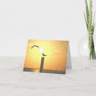 Zeemeeuwen bij Schemer Notecard Bedankkaart