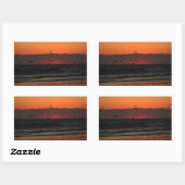 Zeemeeuwen die over de oceaan vliegen Sunrise Foto Rechthoekige Sticker (Vel)