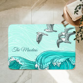 Zeemeeuwen en oceaangolven familienaam badmat