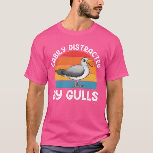 Zeemeeuwen gemakkelijk afgeleid door meeuwen Vogel T-shirt (Voorkant)