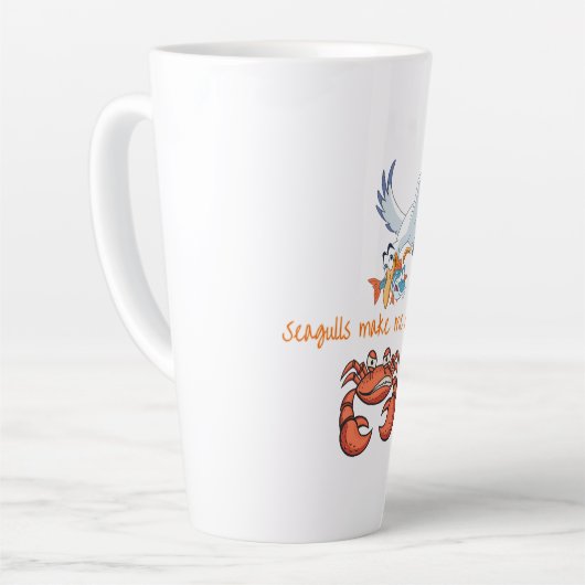 Zeemeeuwen maken me Crabby Latte Mok (Linkerhoek)