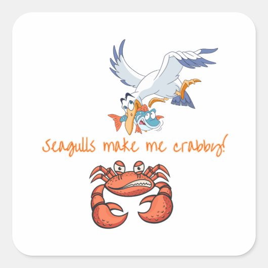 Zeemeeuwen maken me gek vierkante sticker (Voorkant)
