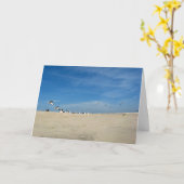 Zeemeeuwen op het strand Verjaardag Kaart w Bijbel (Gele Bloem)