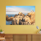 Zeemeeuwen op Rocky Coastline Canvas Afdruk (Insitu (Woonkamer))