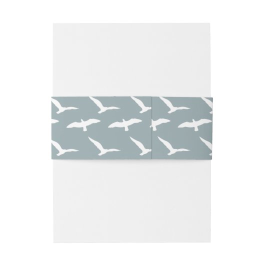 zeemeeuwen schemerblauwe strand uitnodiging taille uitnodigingen wikkel (Achterkant Voorbeeld)