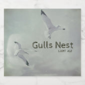 Zeemeeuwen Strandvogels In-flight Retro Bird Bier Etiket (Enkel label)