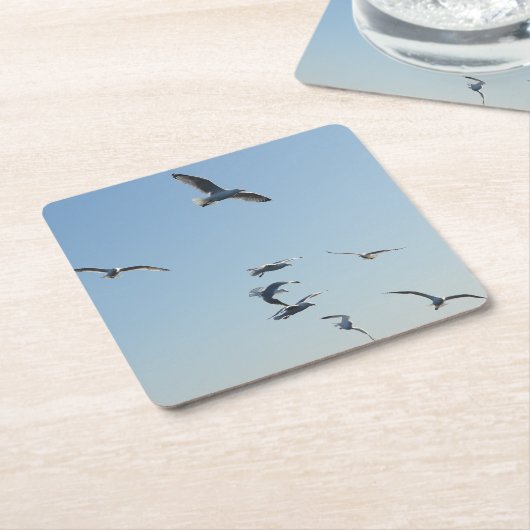 Zeemeeuwen vliegen Onderzetter (Schuin)